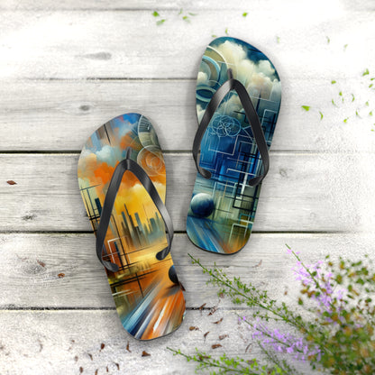 Digital Spiritual Journey Flip Flops