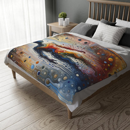 Connectedness Contours Wellness Velveteen Microfiber Blanket (Two-sided print)