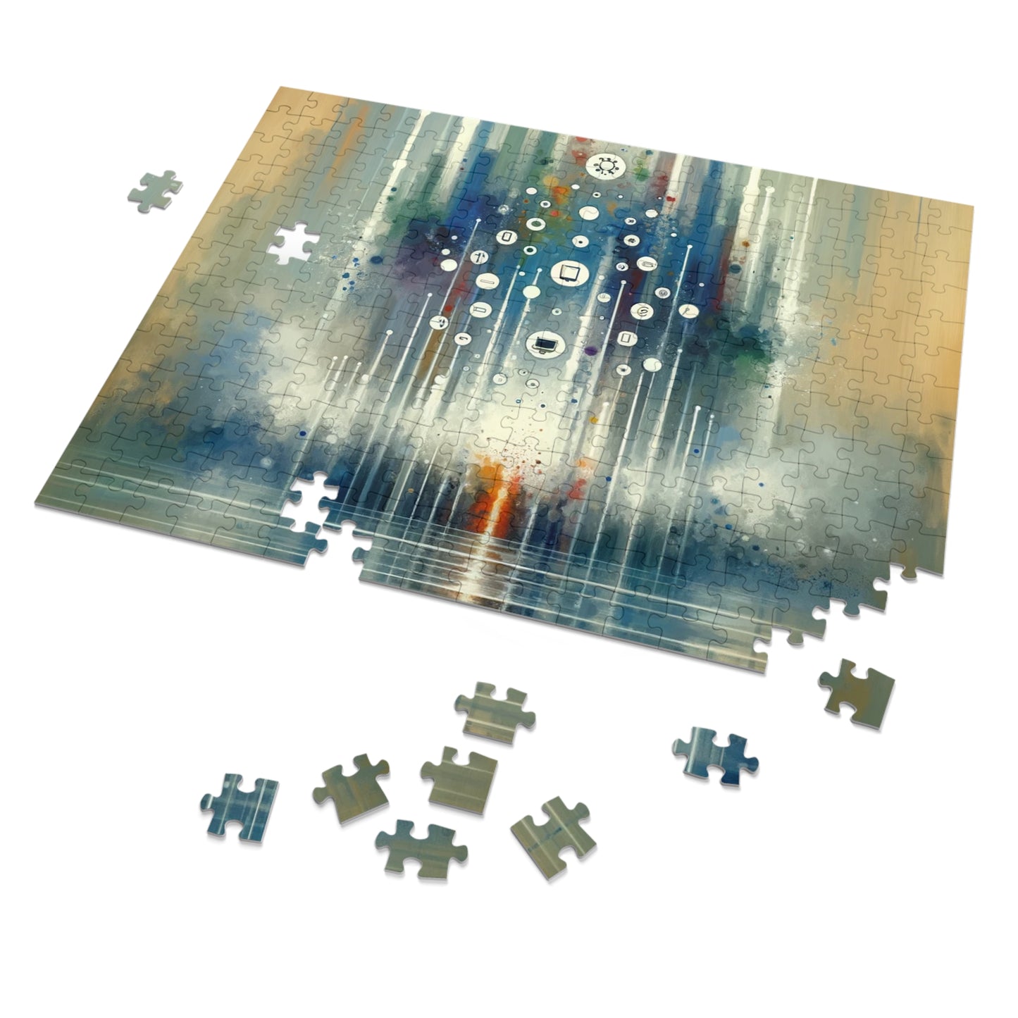 Tachism Digital Escape Jigsaw Puzzle (30, 110, 252, 500,1000-Piece)