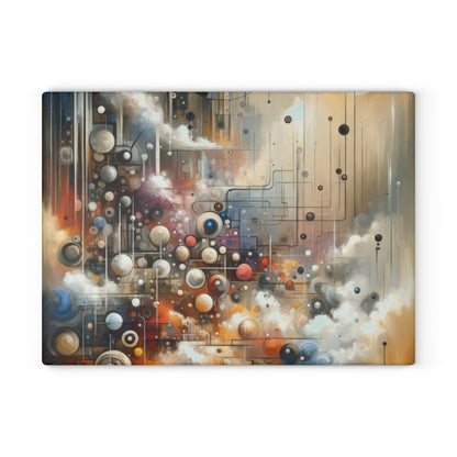 Abstract Mechanical Harmony Glass Cutting Board