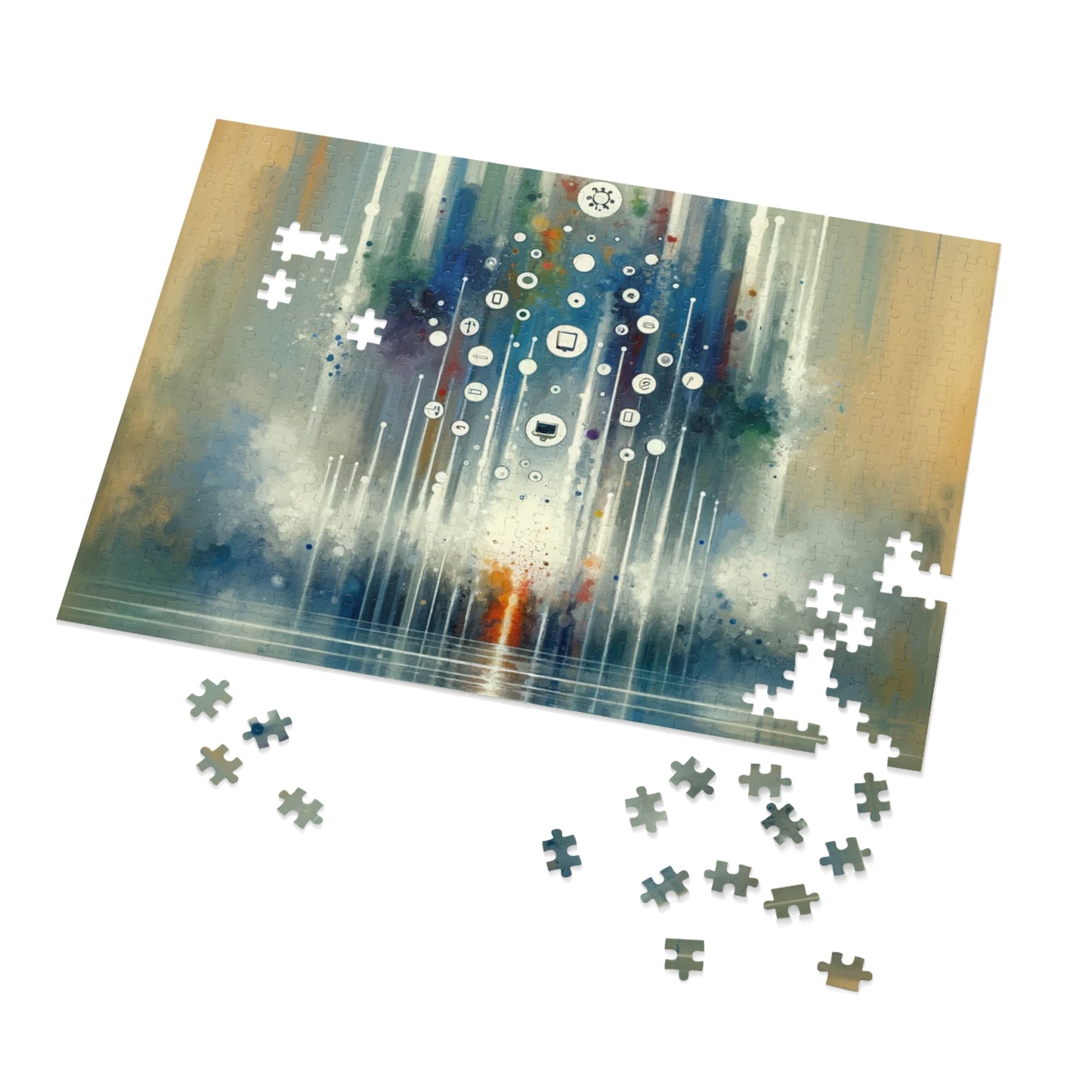 Tachism Digital Escape Jigsaw Puzzle (30, 110, 252, 500,1000-Piece)