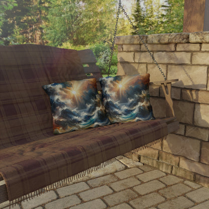 Tumultuous Sea Enlightenment Outdoor Pillows
