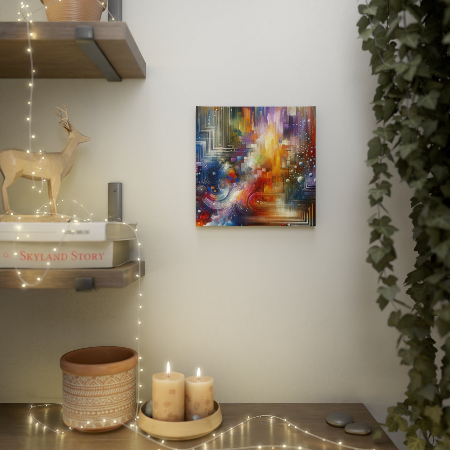 Abstract Technicolor Synthesis Canvas Photo Tile