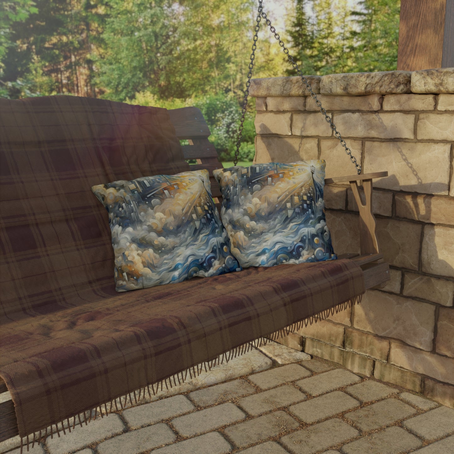 Adrift Beacon Tachism Outdoor Pillows