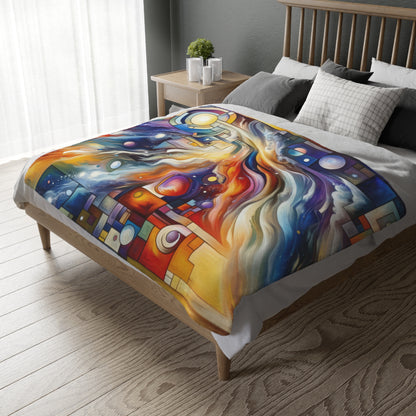 Cosmic Tachism Alchemy Velveteen Microfiber Blanket (Two-sided print)
