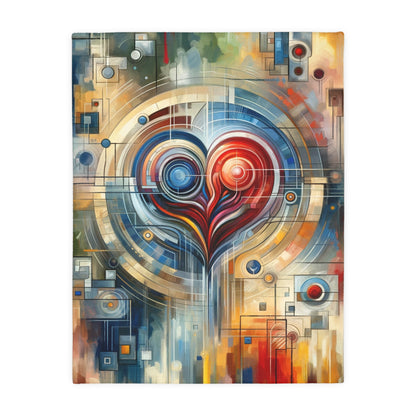 Techno Heart Harmony Velveteen Microfiber Blanket (Two-sided print)