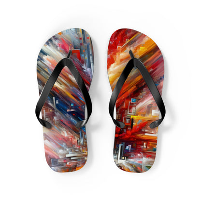 Digital Chaos Symphony Flip Flops