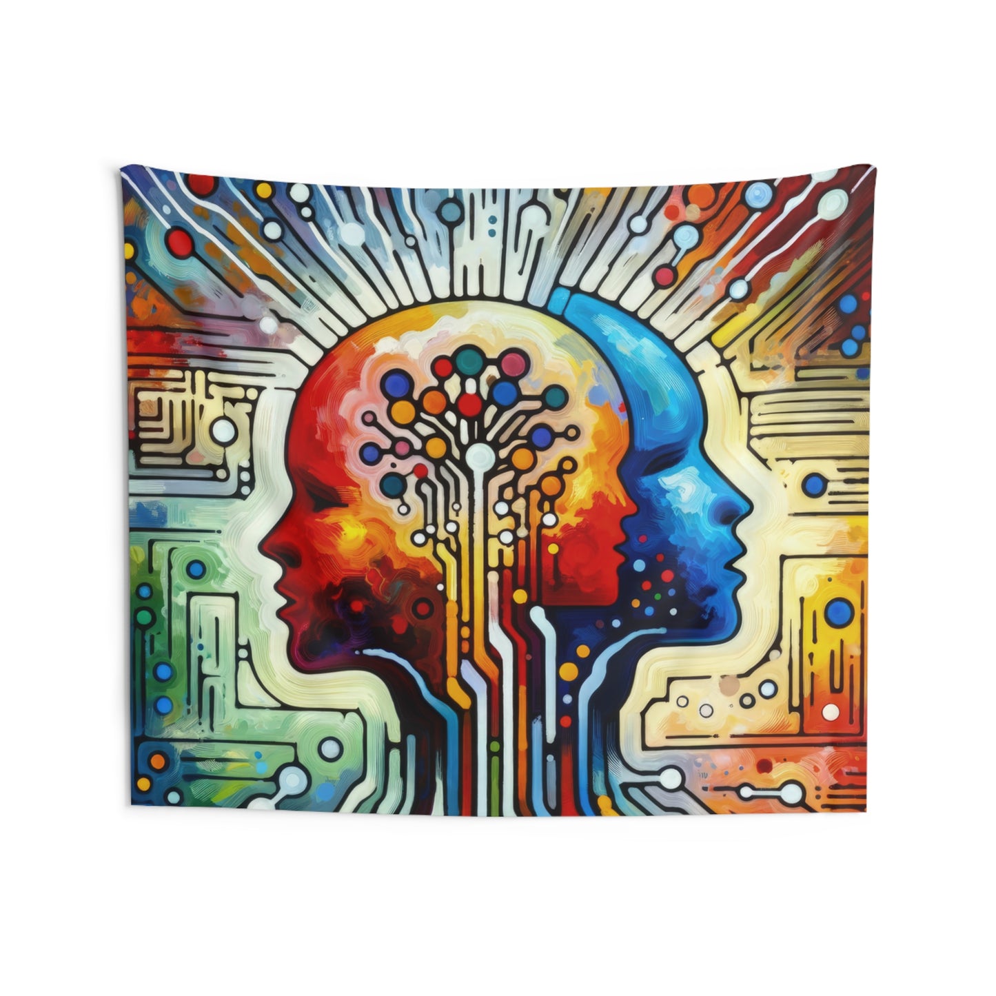 Empathetic Connection Abstract Indoor Wall Tapestries