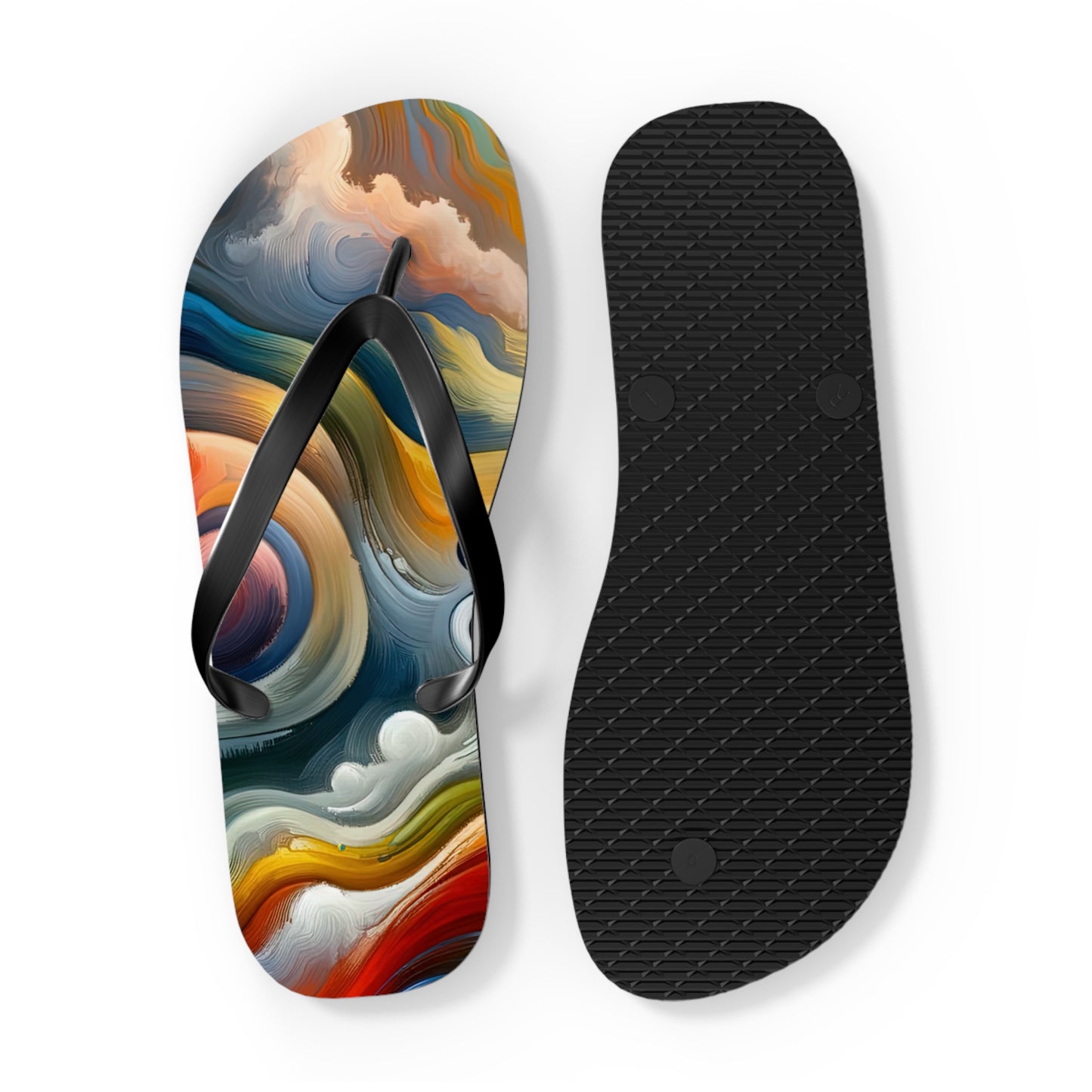 Empathetic Lifeline Abstract Flip Flops