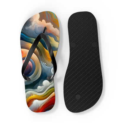 Empathetic Lifeline Abstract Flip Flops