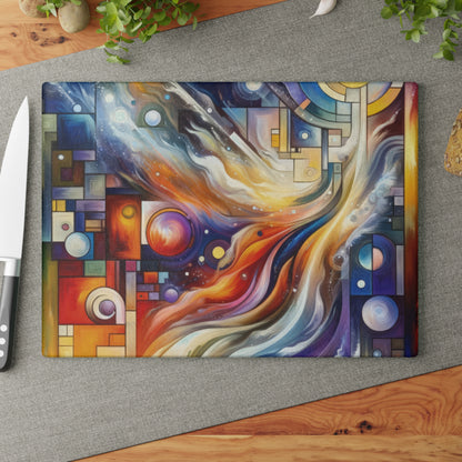 Cosmic Tachism Alchemy Glass Cutting Board