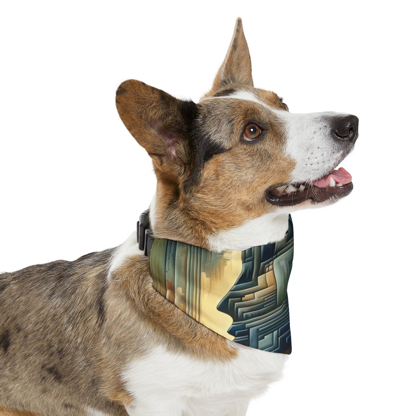 Abstract Geometric Boundaries Pet Bandana Collar