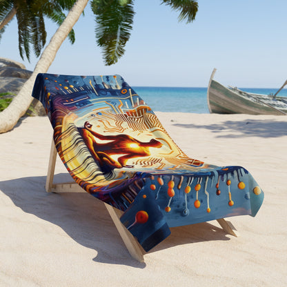 Meditative Technological Fusion Beach Towel