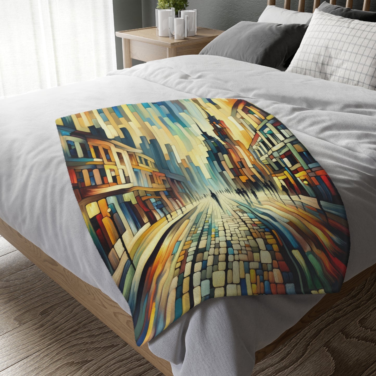 Cobbled Rhythm Heartbeat Velveteen Microfiber Blanket (Two-sided print)