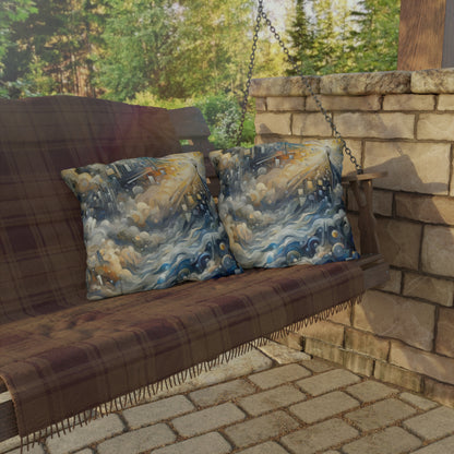 Adrift Beacon Tachism Outdoor Pillows