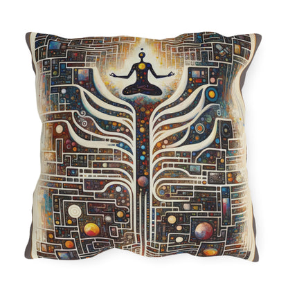 Syncing Silicon Spirituality Outdoor Pillows