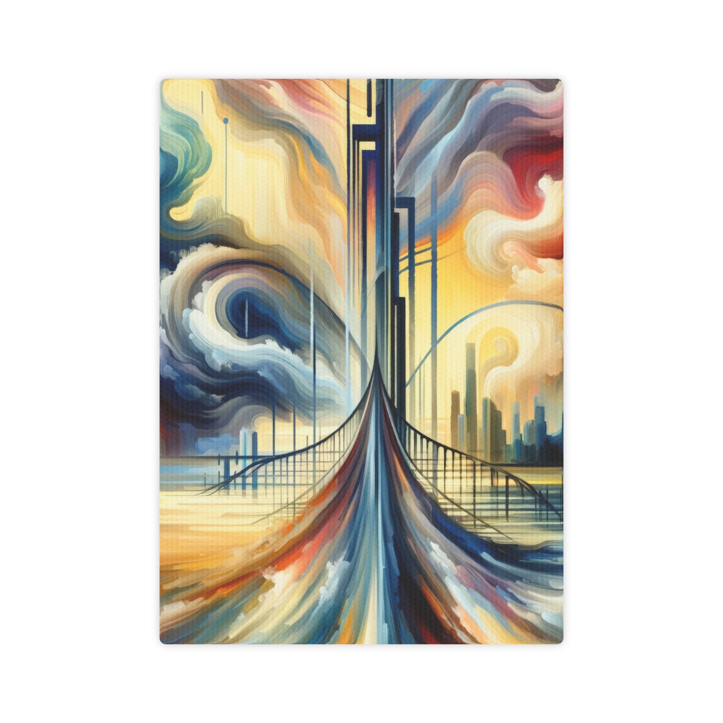 Conscious Bridge Tachism Canvas Photo Tile