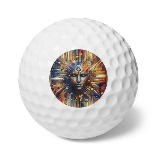 Digital Rhythm Tapestry Golf Balls, 6pcs