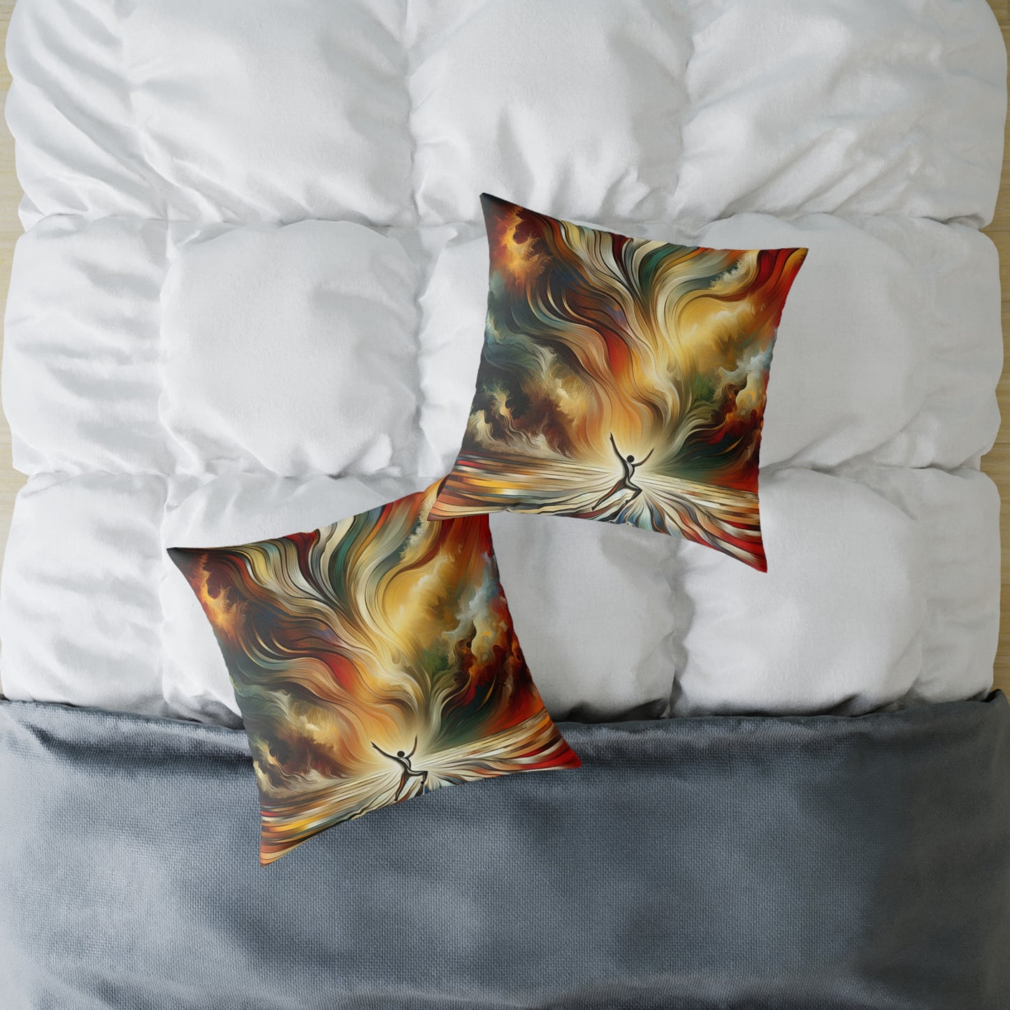 Symphonic Interconnectedness Shift Spun Polyester Pillow