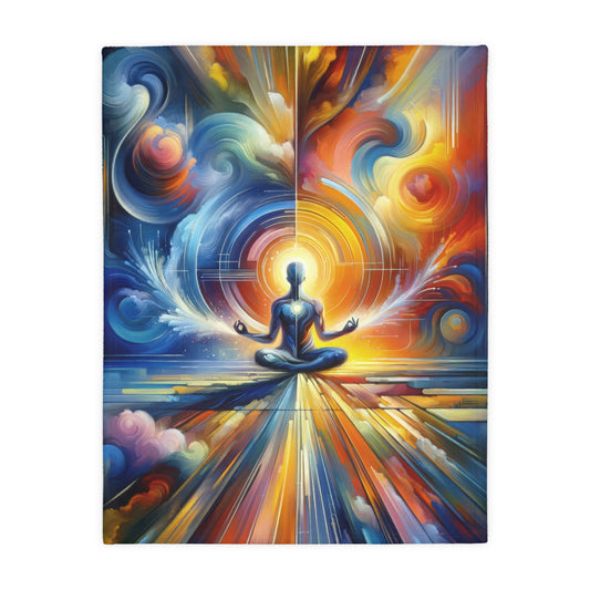 Techno Spiritual Synthesis Velveteen Microfiber Blanket (Two-sided print)