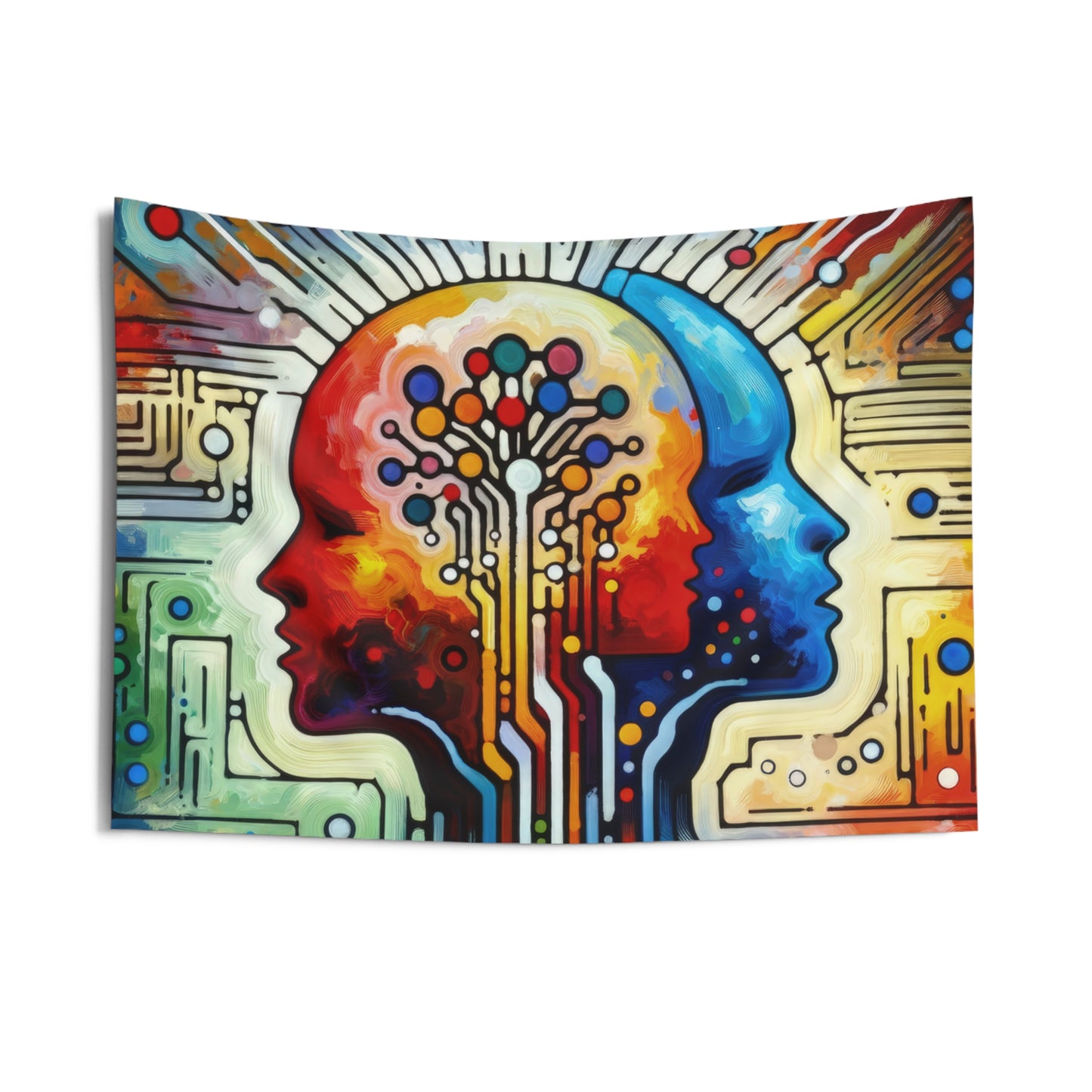 Empathetic Connection Abstract Indoor Wall Tapestries