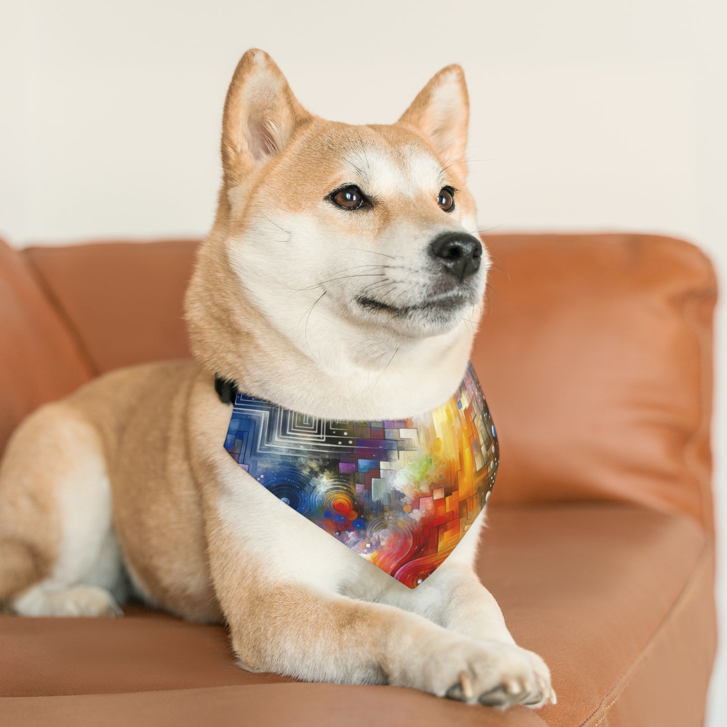 Abstract Technicolor Synthesis Pet Bandana Collar