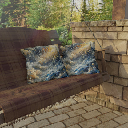 Adrift Beacon Tachism Outdoor Pillows