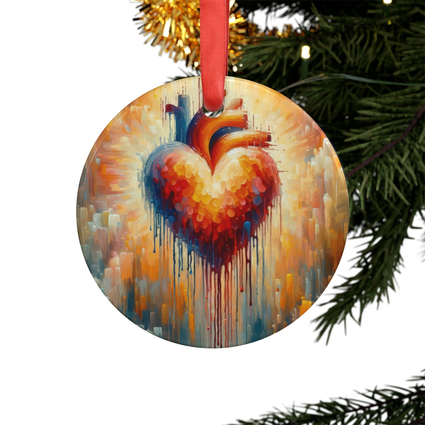 Vital Compassionate Beat Acrylic Ornament with Ribbon