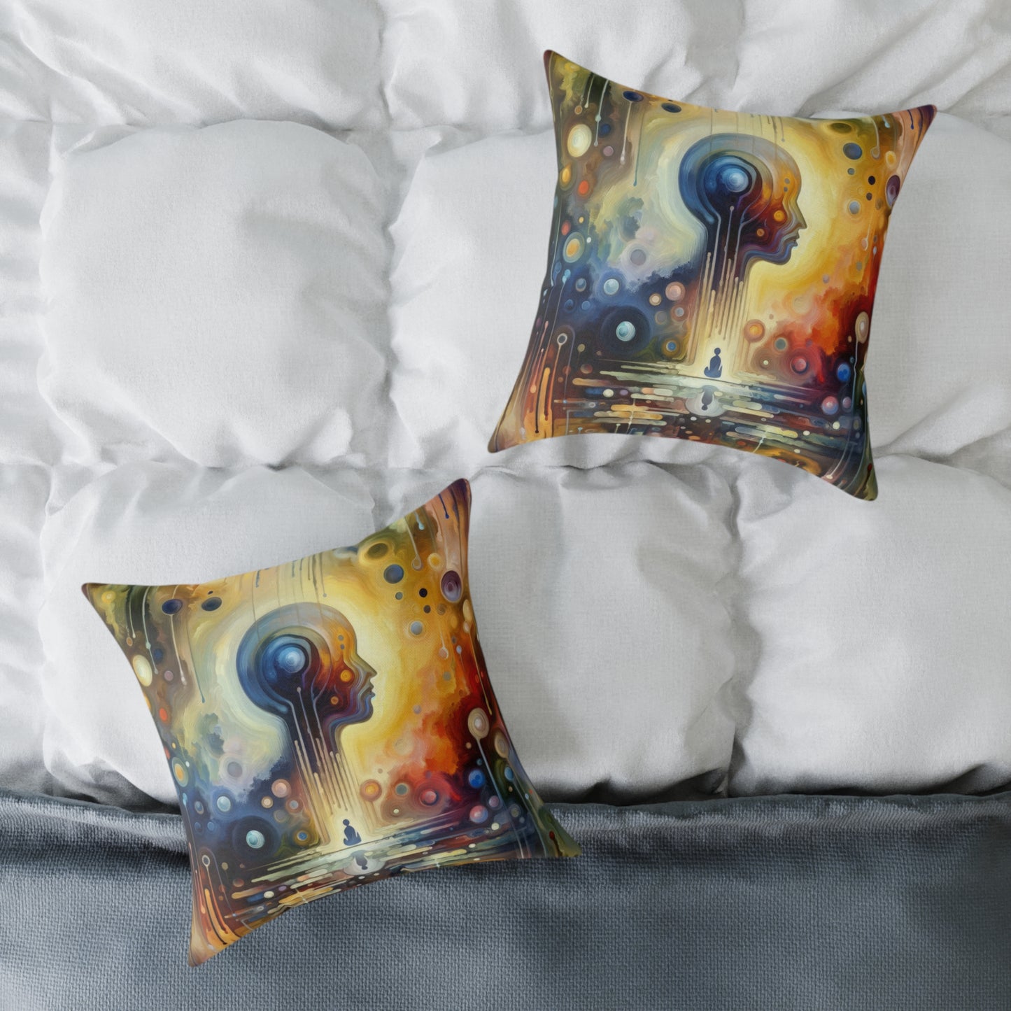 Reflective Oneness Healing Spun Polyester Pillow