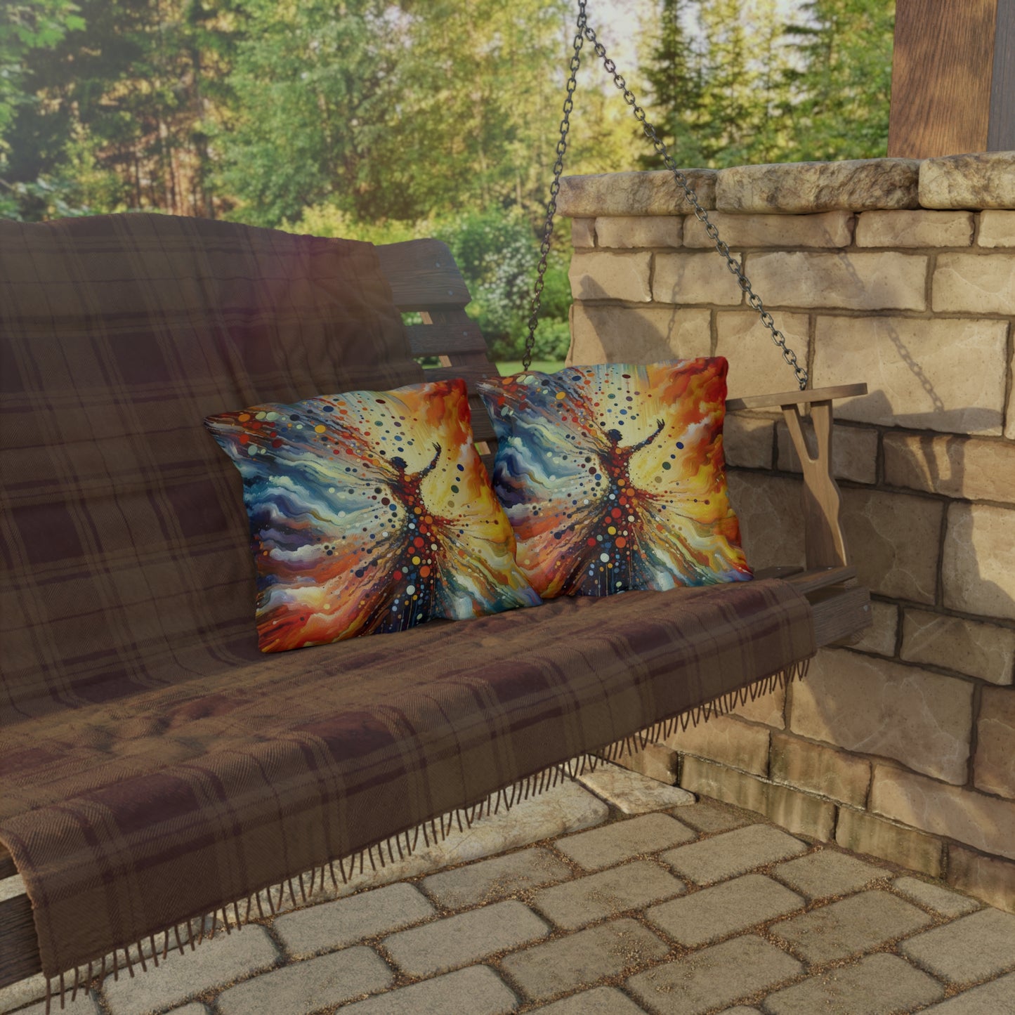 Vibrant Growth Symphony Outdoor Pillows