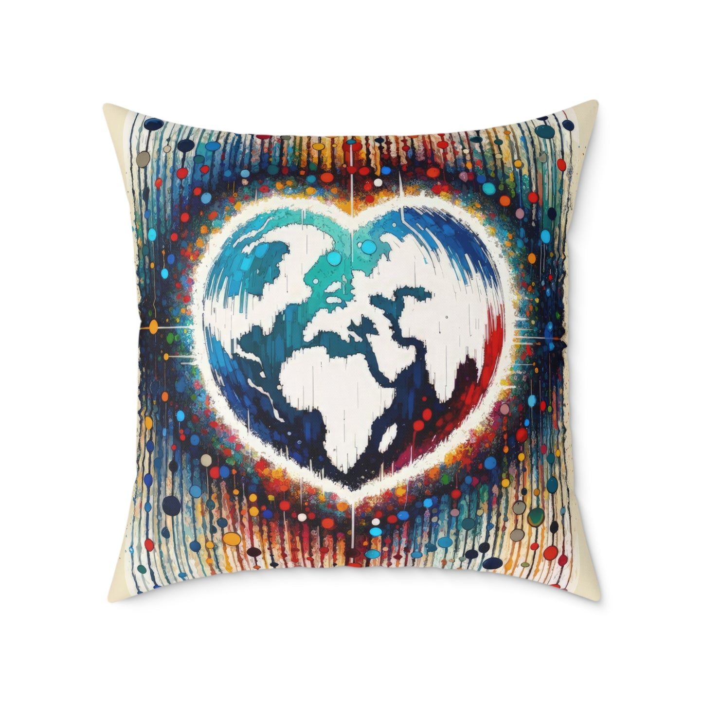 Heartbeats Synchronizing Peace Spun Polyester Pillow