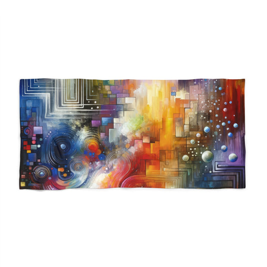 Abstract Technicolor Synthesis Beach Towel