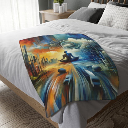 Digital Spiritual Journey Velveteen Microfiber Blanket (Two-sided print)