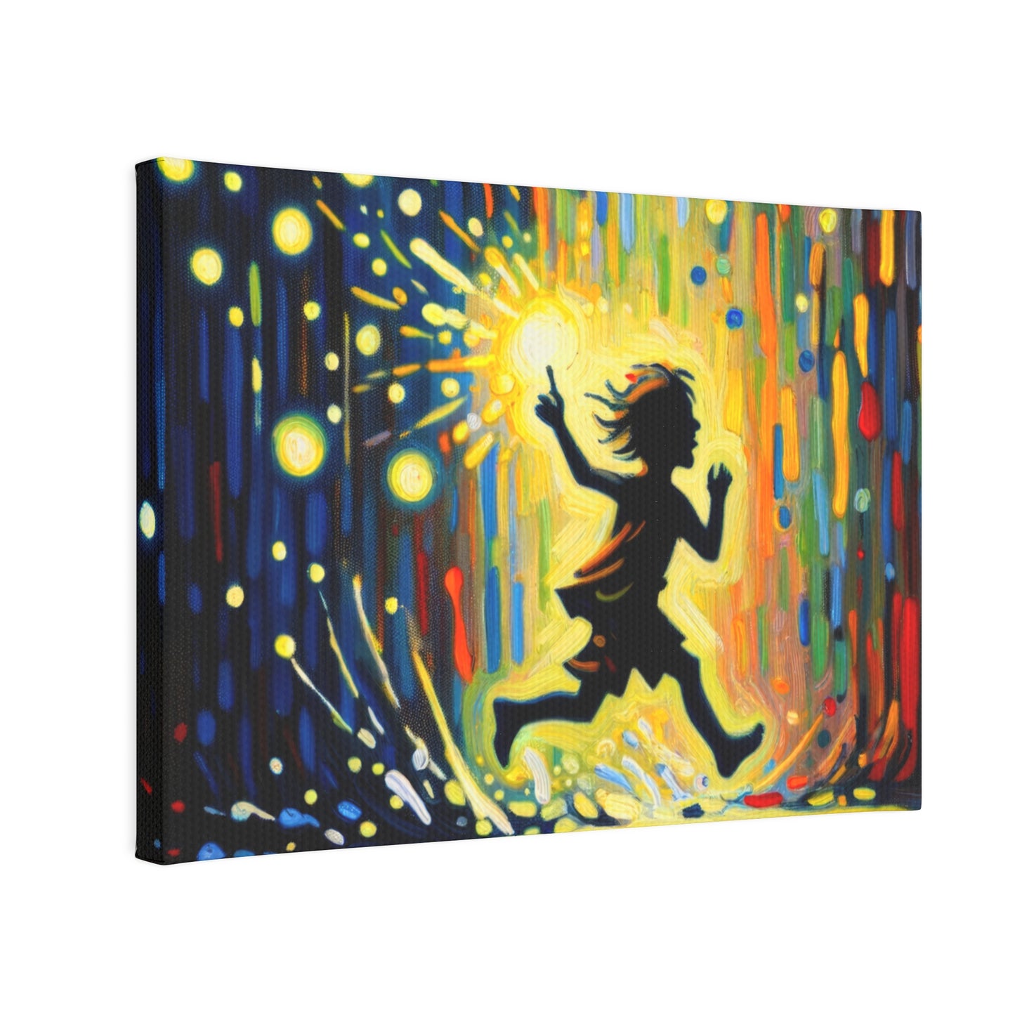 Child Firefly Chase Canvas Photo Tile