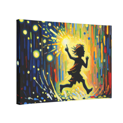 Child Firefly Chase Canvas Photo Tile