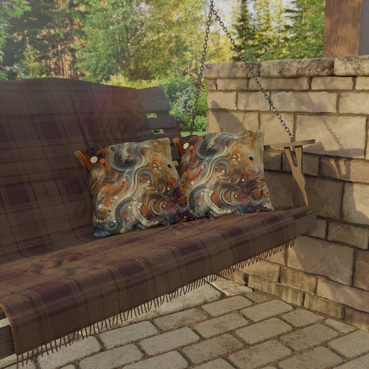 Dynamic Cultural Mosaic Outdoor Pillows