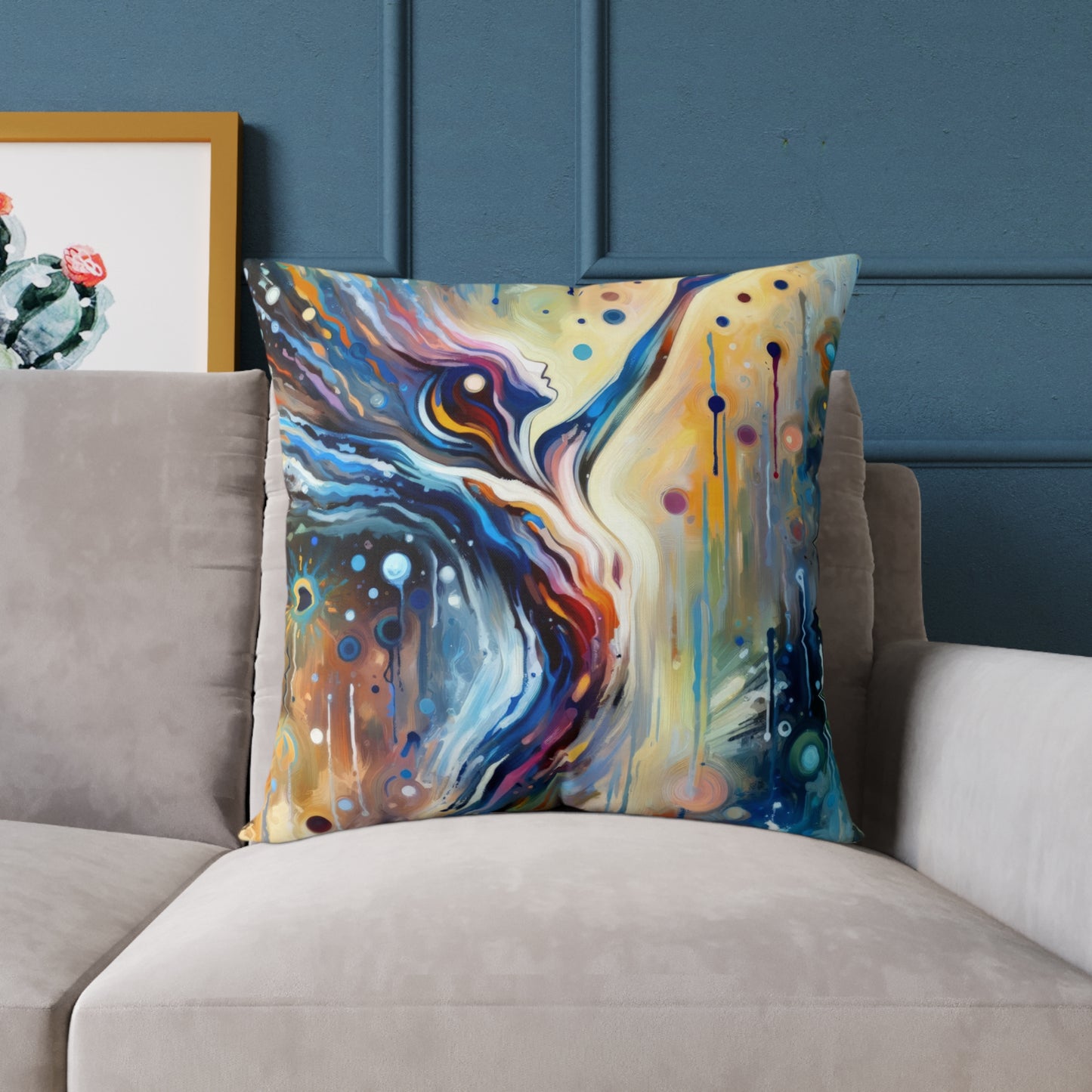 Journey Embrace Tachism Spun Polyester Pillow