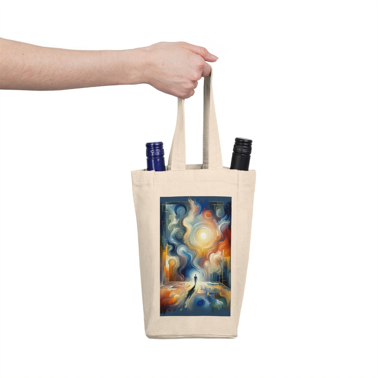 Spiritual Tranquil Sanctuary Double Wine Tote Bag