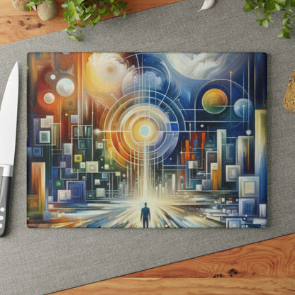 Mindful Megabyte Convergence Glass Cutting Board