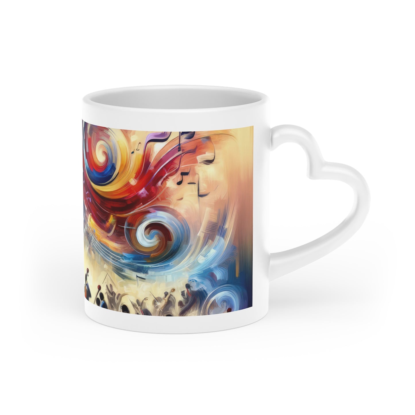 Vibrant Maestro Symphony Heart-Shaped Mug