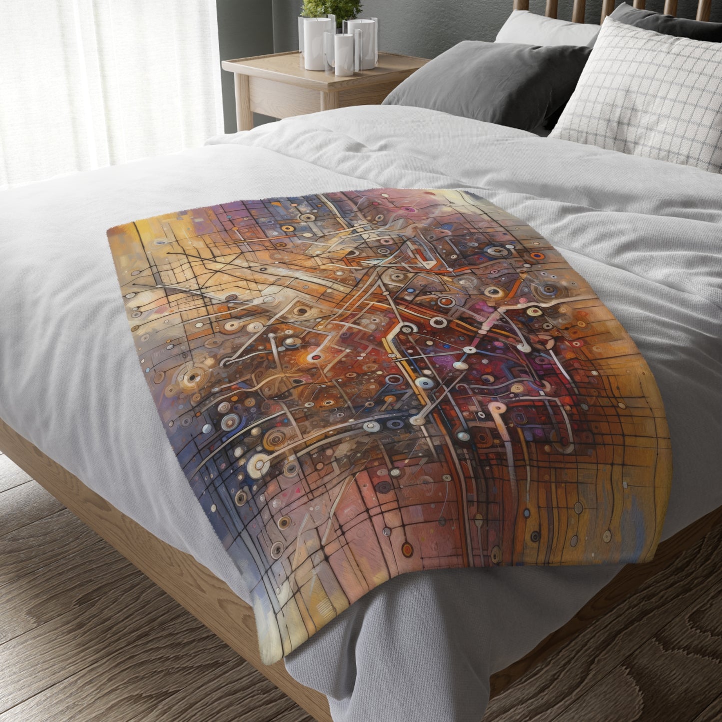 Abstract Structural Complexity Velveteen Microfiber Blanket (Two-sided print)