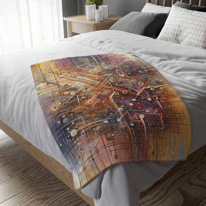 Abstract Structural Complexity Velveteen Microfiber Blanket (Two-sided print)