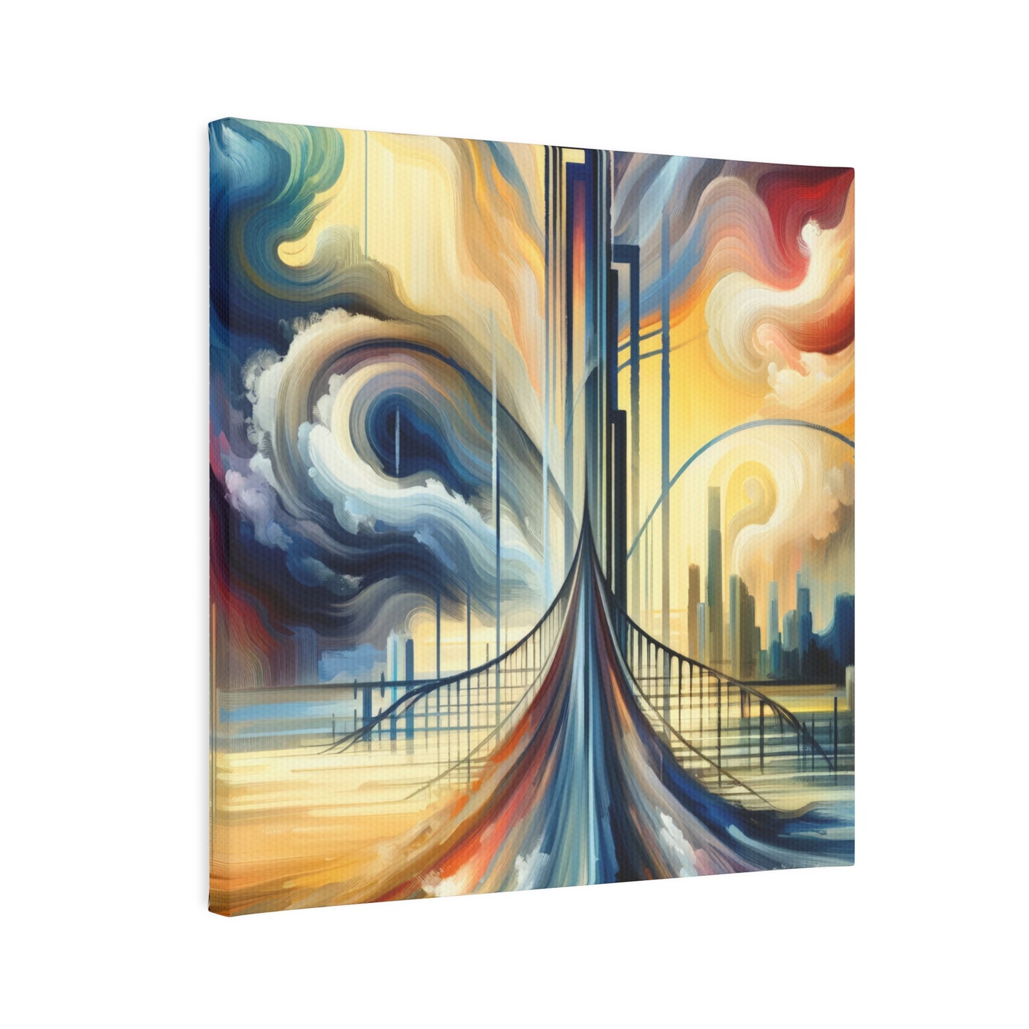 Conscious Bridge Tachism Canvas Photo Tile