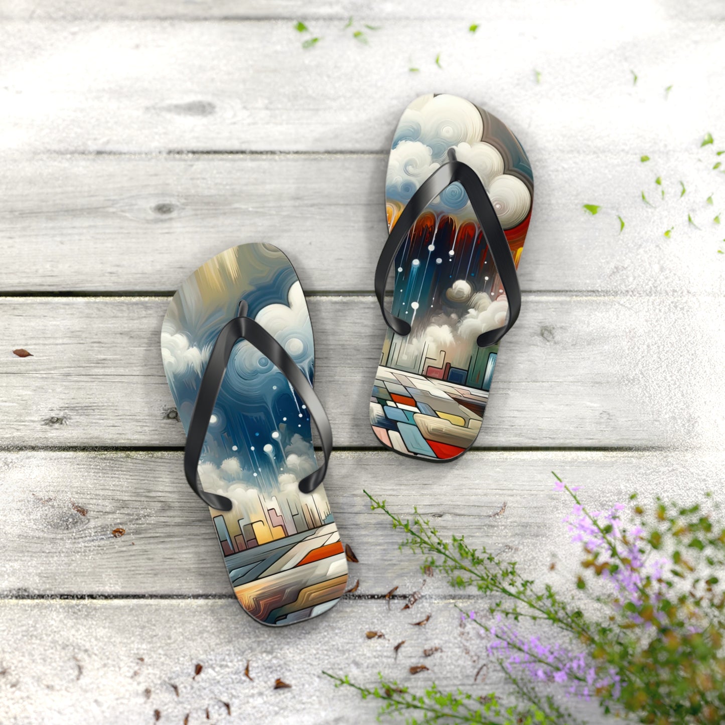 Grounding Silver Clouds Flip Flops