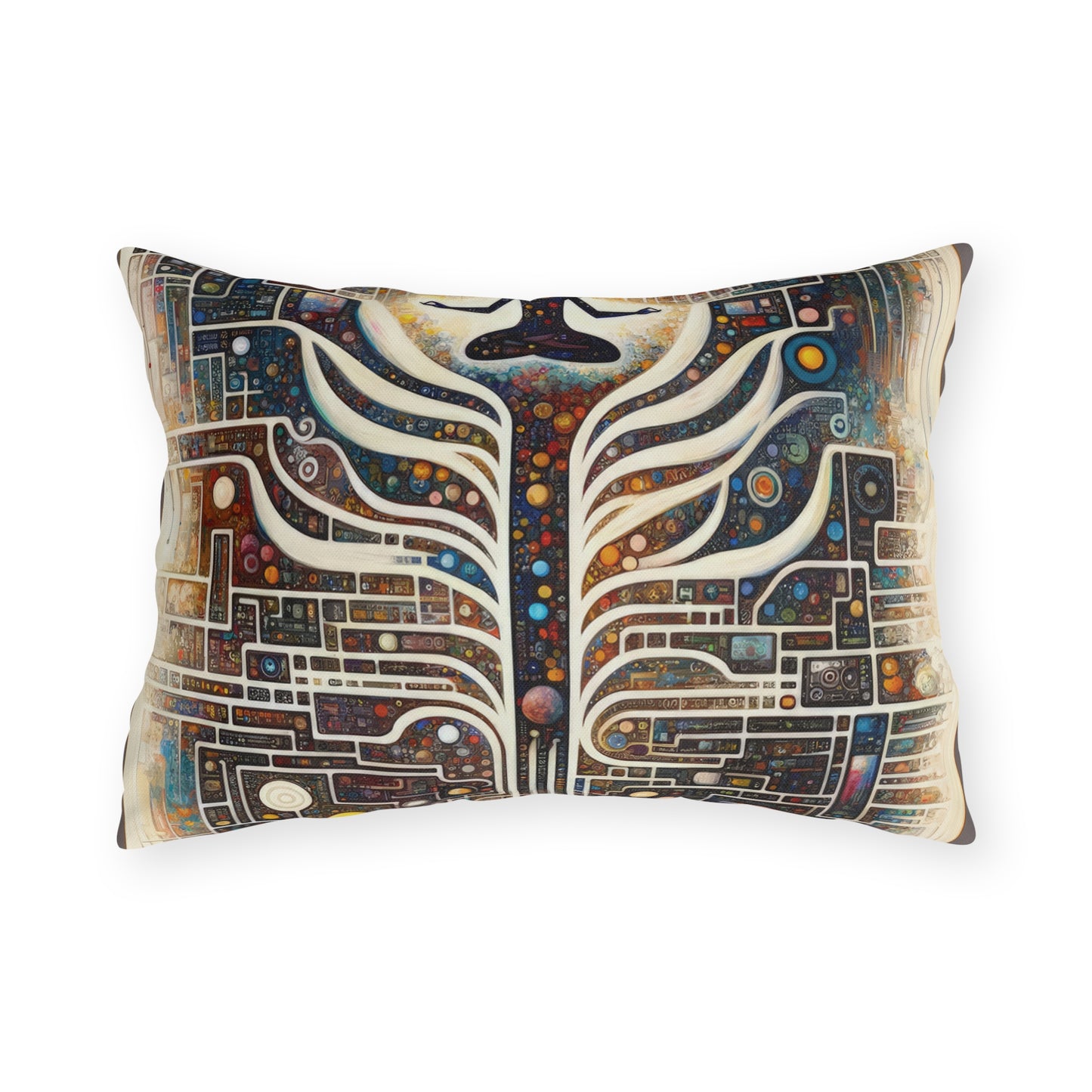 Syncing Silicon Spirituality Outdoor Pillows