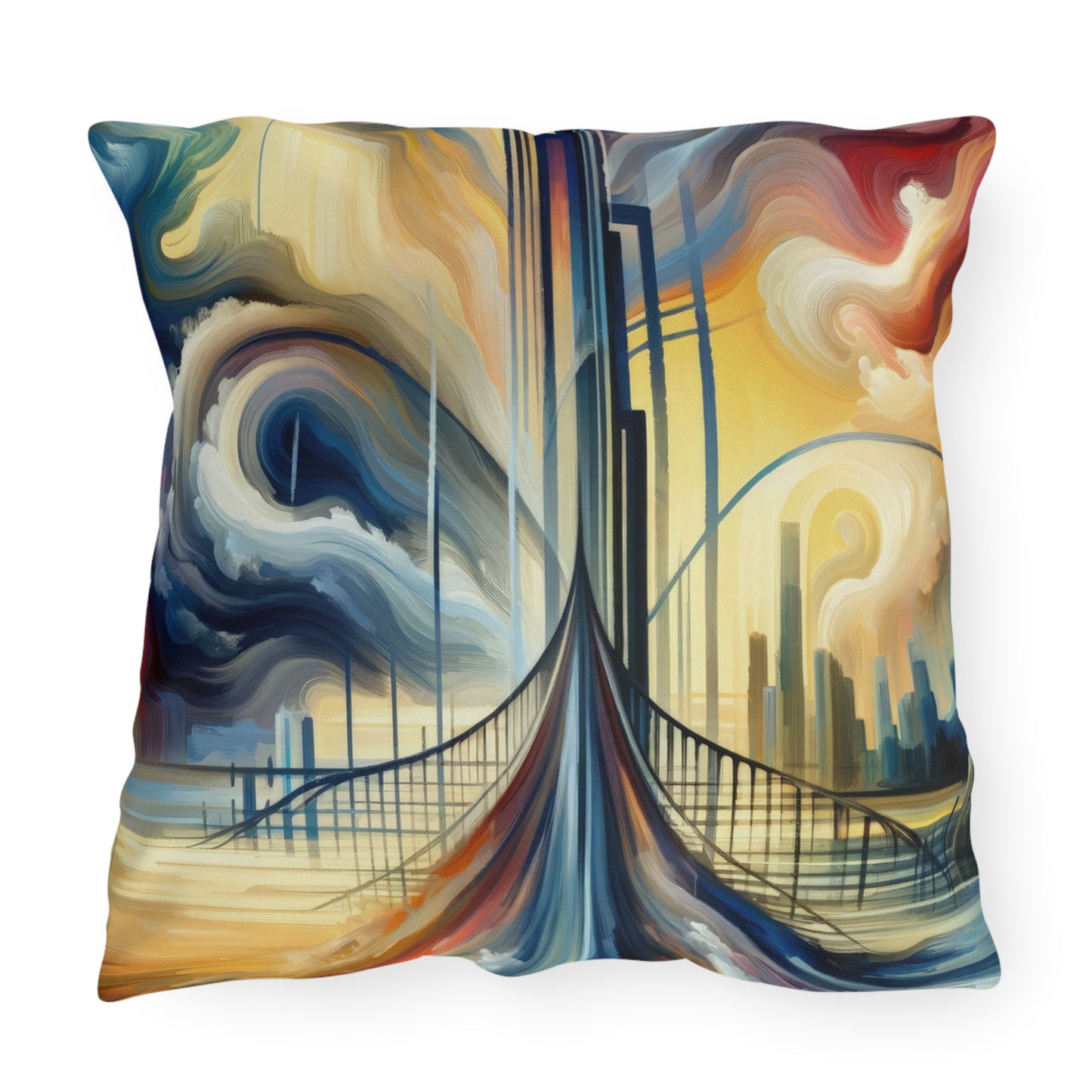 Conscious Bridge Tachism Outdoor Pillows