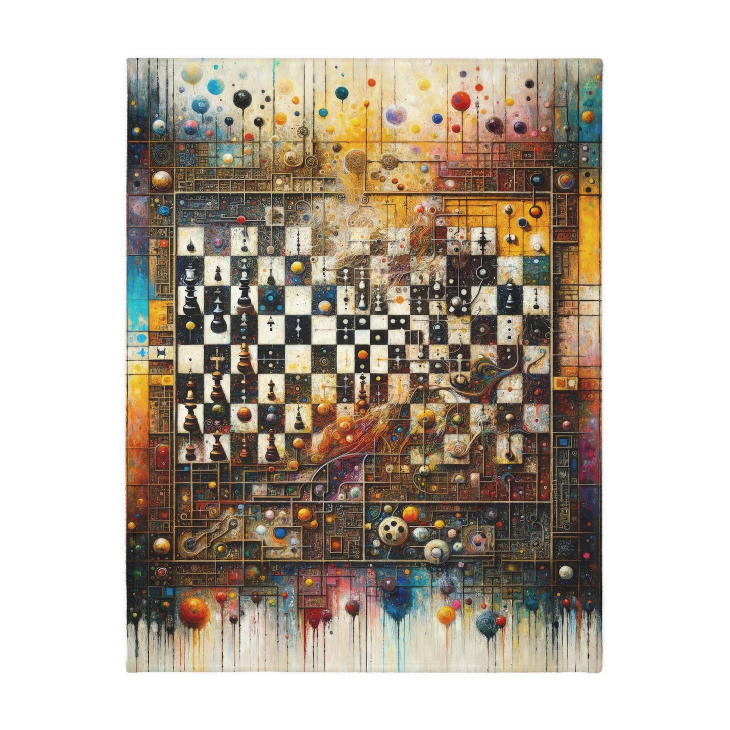 Cosmic Chess Integration Velveteen Microfiber Blanket (Two-sided print)