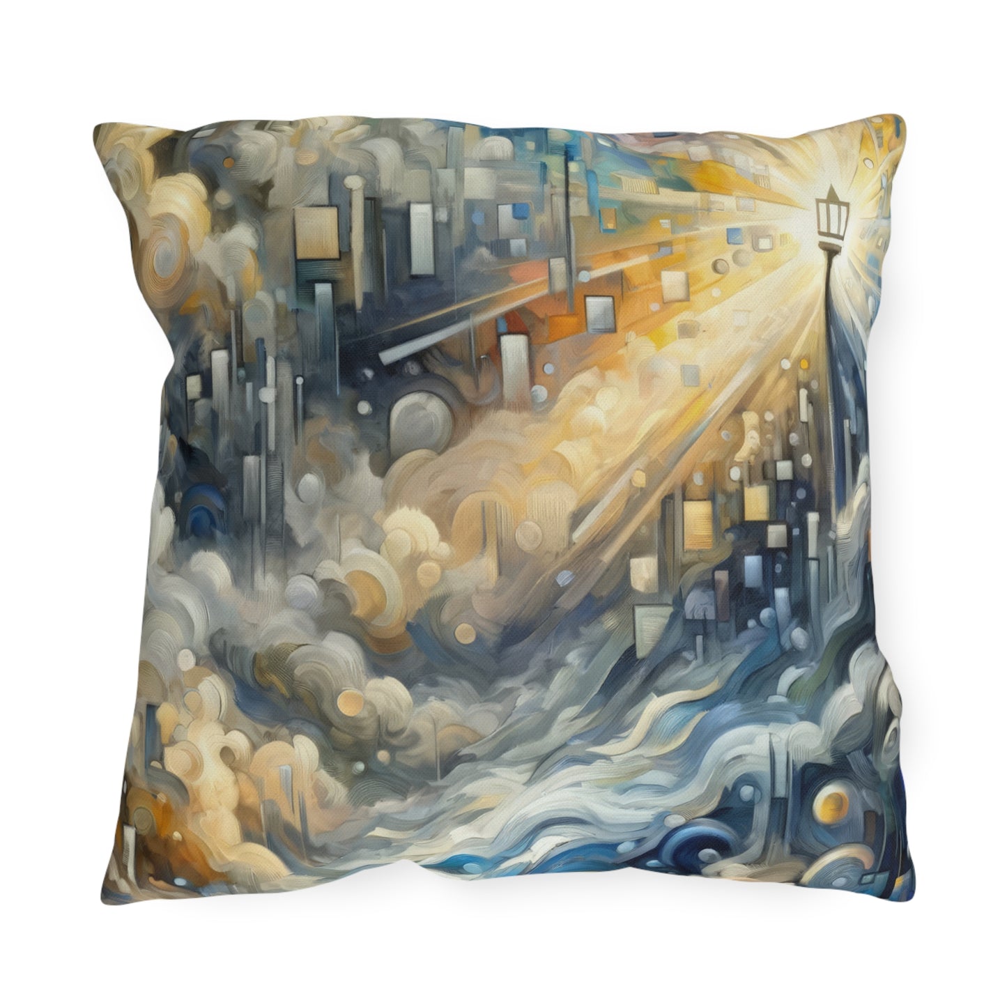 Adrift Beacon Tachism Outdoor Pillows