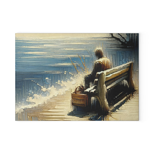 Seaside Solitude Tachism Glass Cutting Board