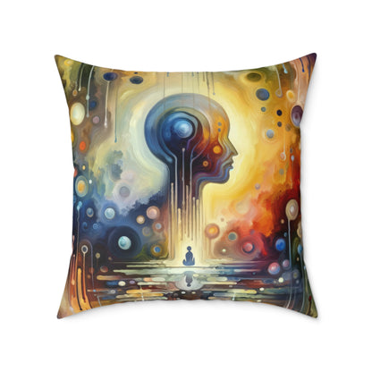 Reflective Oneness Healing Spun Polyester Pillow